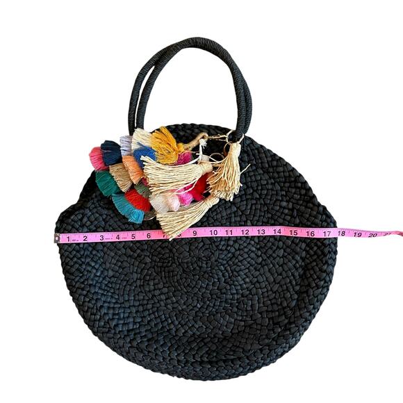 L*Space Black Straw Summer Tote Beach Handbag - Picture 10 of 15